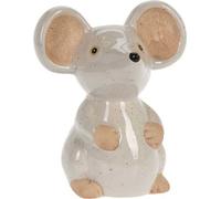 Souris en porcelaine, grande figurine décorative 15,5 cm