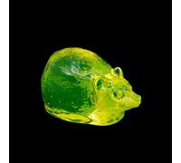 Souris en verre Uránium - Figurines d'art réactives aux UV - République tchèque - Brillant