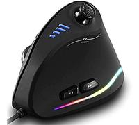 Souris Ergonomique Filaire Verticale Gamer - 10000 DPI Capteur PAW3325, Souris avec Fil Joystick 5 Directions, Mouse 11 Touches Programmables, Anti-Tunnel Carpien pour Jeu FPS/MOBA/MMO/PC/Bureau