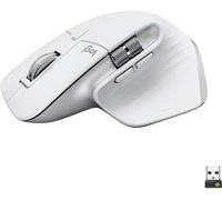 Souris ergonomique Logitech MX Master 3S Bluetooth, radio optique gris clair 7 Boutons 8000 dpi câble amovible, ergonomique, molette intelligente, rechargeable