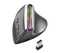 NGS Evo Karma - Souris Ergonomique sans Fil, Rechargeable, 5 Boutons Silencieux et Roulette, Capteur Optique Réglable 800/1200/1600/3200 DPI, 2.4GHz USB + Bluetooth 3.0 + Bluetooth 5.0, Plug&Play
