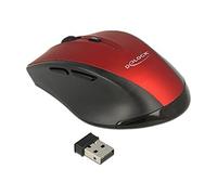 - Souris - ergonomique - pour droitiers - optique - 5 boutons - sans fil - 2.4 GHz - récepteur sans fil USB - noir/rouge - Pour la vente au détail