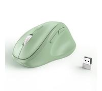 Souris Ergonomique sans Fil avec récepteur USB pour PC, Ordinateur Portable et de Bureau, Souris Verticale Ergonomique avec clics Silencieux, Longue durée de Vie, jusqu'à 1600 DPI et 1 Pile AA, Vert
