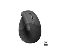 Souris Sans Fil Logitech Lift Ergonomique Verticale, Bluetooth ou récepteur USB Logi Bolt, Silencieuse - Graphite