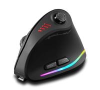 Souris Ergonomique Sans Fil Verticale Gaming, Souris Gamer Bluetooth 2.4G/USB 24000 DPI 6 Niveaux 12 Touches Programmables & Joystick 5 Directions, RGB, Rechargeable 800mAh, Compatible PC/Mac avec DPI