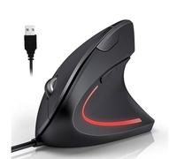 Souris ergonomique verticale avec câble USB (172 cm) - 6 boutons, DPI réglable 800/1200/1600, éclairage LED RVB, design vertical, réduction de la tension du poignet, Plug & Play - Ordinateur de bureau