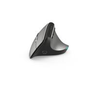 Hama EMW-700 Souris Verticale Ergonomique sans Fil - Technologie 2.4Ghz & Bluetooth® 4.2, Rechageable en USB C, Eclairage RGB, Capteur 2400 dpi, Multi-Devices - Grise Anthracite