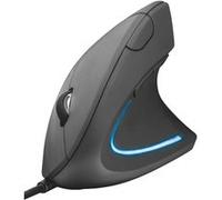 Trust Verto Souris Ergonomique Verticale, Souris Filaire, 1000-1600 DPI, 6 Boutons, LED, Prévention Syndrome de la Souris et Epicondylite, pour Droitier, PC, Ordinateur, Portable, Mac - Noir