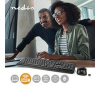 Nedis Kbmcw100Bkus Mouse And Keyboard - Set Wireless Mouse And Keyboard Connection : Usb 800 / 1200 / 1600 Dpi Adjustable Dpi Qwerty Us International