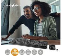 Nedis Kbmcw100Bkde Mouse And Keyboard - Set Wireless Mouse And Keyboard Connection : Usb 800 / 1200 / 1600 Dpi Adjustable Dpi Qwertz German
