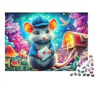 Souris fée 1000 Piece Sturdy Cardboard Impression Murale de Lettre d'amour Jigsaw Puzzle Set Adult Logic Skill Educational Game Home Gift for Puzzle Enthusiasts 52x38cm/1000pcs