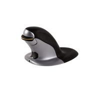 Fellowes Souris verticale Penguin Large – Sans fil 2,4 GHz – Ambidextre – Noir/Argent