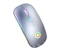 Souris Fil Rechargeable Silencieuse avec Sept Couleurs de Lumière, Portable et Mince, Conception Plug and Play pour PC Portable de Bureau (Version de Charge de Lueur de