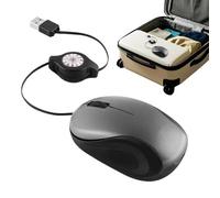 Souris filaire - Petite souris USB de voyage avec câble rétractable | Accessoires ergonomiques pour ordinateur portable pour PC, travail, joueurs, programmeurs, femmes, hommes, nomades numériques
