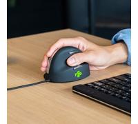 R-Go HE Mouse - Souris Ergonomique - Modèle Vertical - Filaire USB - Pour Droitier - Prévention Syndrome de la Souris et Epicondylite -Moyen (Longueur de la main 165-185mm) - Noir