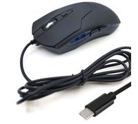 Souris filaire USB-C,6 boutons,clic silencieux,2400 D-PI,câble de 1,5 mètres,souris ergonomique de type C,lumière bleue compatible avec Mac,ordinateur portable, ordinateur de bureau,Chromebook,Surface