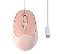 Souris Filaire USB-C, Silencieuse Léger Portable Confortable Ergonomique Plug & Play Compatible avec Tablette/PC/Ordinateur Portable/Smartphone, Cadeau pour Enfants/Garçons/Filles/Hommes/Femmes (Rose)