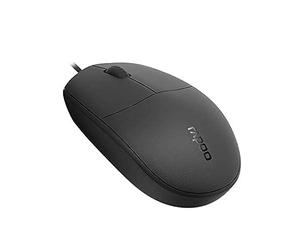 Souris filaire USB Rapoo N200 1000 DPI pour ordinateur de bureau et de maison, Noir