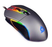 KLIM Aim Souris Gamer RGB 7000 DPI - Souris Ambidextre Ergonomique RGB Chroma pour Ordinateur - Souris PS4, PC Portable et de Bureau + Souris à Laser Optique Haute Précision - Gris