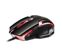 Souris Gamer Pc Filaire USB 3200 Dpi Ordinateur Lumière LED 6 Boutons Noir Rouge YONIS