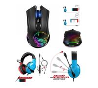SOURIS GAMER SAN FIL 2.4GHZ 6 BOUTONS 4800dpi + Casque SPIRIT OF GAMER PRO SWITCH BLEU ROUGE
