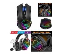 SOURIS GAMER SANS FIL 2.4GHZ 6 BOUTONS 4800dpi + Casque 7.1 Sans fil SPIRIT OF GAMER RGB Bluetooth Multi plateformes