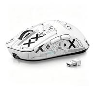 Souris Gaming Attack Shark X3 ultra-légère 49g capteur PAW3395 tri-mode filaire/2.4G/Bluetooth 26000 DPI - Blanc