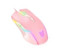 Souris gaming filaire ONIKUMA RGB, 6400 DPI réglables/7 boutons pour ordinateur portable/de bureau - Rose