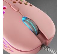 Mars Gaming Souris Gaming MM55P, RGB Chroma, ultra-légère 55 g, 12800 DPI, switches HUANO, Rose