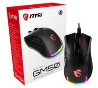 MSI CLUTCH GM50 Souris Gamer Optique 7200 DPI USB Type-A - Droitier, 6 Boutons Programmables, Temps de Réponse 1ms, RGB, Câble 2m