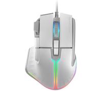 Souris Gaming RGB, Design Ergonomique avec Repose Pouce, Capteur Optique 12800DPI, 9 Boutons Configurables, Switchs Huano, Contrôle Logiciel, Compatibilité Multi-Platforme, Blanc