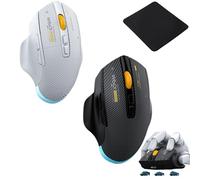 Souris Gaming sans Fil avec 3 Modes de connectivité, éclairage RGB, Tapis de souris gratuit (210*250*2 mm),Batterie 500 mAh, Design Ergonomique, 7 Touches programmables, Compatible PC, Mac et PC (A)