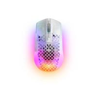 SteelSeries Souris gaming Aerox 3 Ghost, sans fil (RF & Bluetooth), 18 000 DPI, droitier, Blanc