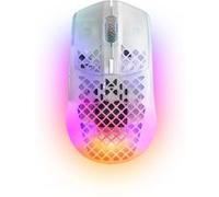 SteelSeries Souris gaming Aerox 3 Ghost, sans fil (RF & Bluetooth), 18 000 DPI, droitier, Blanc