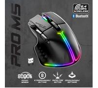 Spirit of Gamer PRO M5 DARK WIRELESS souris Gaming Droitier RF Wireless + Bluetooth + USB Type-C Optique 8000 DPI