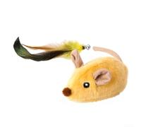 Souris LED rechargeable pour chat avec chemins de mouvement spontanés, déclencheurs de suivi visuel et audio réaliste pour l'engagement (jaune)