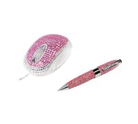 Souris LogiLink et stylet tactile avec paillettes et strass stylet rose rose ...
