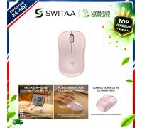 Souris Logitech M240 Bluetooth sans fil silencieuse compacte Rose