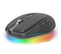 Souris magique sans fil BT 5.1 rechargeable, silencieuse multi-arc tactile souris ultra fine, souris RVB compatible avec Windows, Android, iOS, iPad, ordinateur portable, Mac, PC, MacBook (noir)