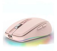 Souris magique sans fil BT 5.1 rechargeable, silencieuse multi-arc tactile souris ultra fine, souris RVB compatible avec Windows, Android, iOS, iPad, ordinateur portable, Mac, PC, MacBook (rose)