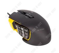Souris mécanique de jeu - TD® - Jaune - 12 touches - Filaire - Roue bidirectionnelle
