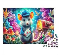 Souris messagère Puzzle Premium 1000 Pièces en Carton Épais Jardin Floral pour Adolescents 12+ Entraînement Cognitif Activité Intérieure 38x26cm/1000pcs