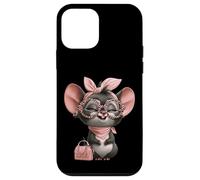 Souris Mignonne avec Lunettes à la Mode pour Les Amoureux des Animaux Coque pour iPhone 12 Mini