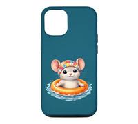 Souris Mignonne dans la bouée - Animal d'été Coque pour iPhone 12/12 Pro