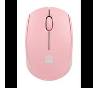 Souris NATEC STORK Ambidextre Optique 1600 DPI Bluetooth + USB Type-A, 3 Boutons, Molette Verticale, Rose, Compatible Windows/Linux, 61x97x35mm, 49g