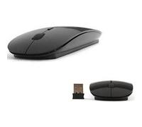 Souris Noir Sans fil Design Ultra Slim Plate Optique 2,4 GHZ DONGLE USB Extra Noir