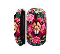 Souris noir Sans Fil Lion avec des fleurs