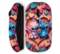 Souris Noir Sans Fil Stitch Angel coeur coloré