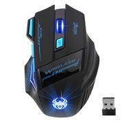 souris optique de jeu ergonomique sans fil 2.4GHz, 2400DPI, 7 boutons, LED, pour ordinateur PC
