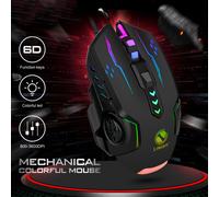 souris optique de jeu, filaire, USB, 6 boutons, 3600DPI, pour ordinateur fixe et portable, lumière LED colorée